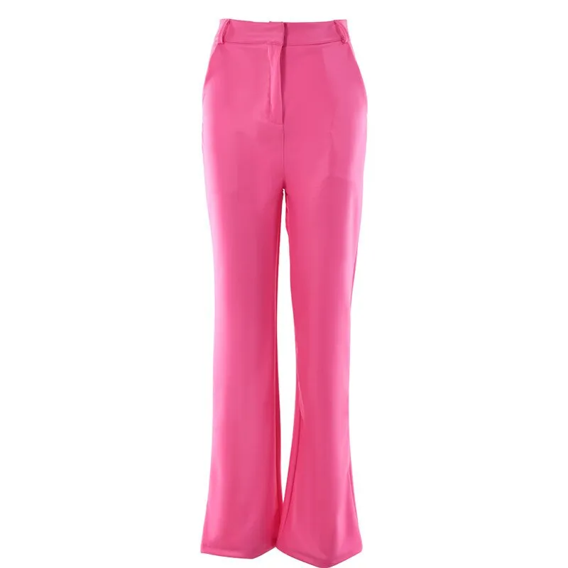 Amozae- Faux PU Leather Pants Women   Autumn Brown High Waist Straight Pant Femme Streetwear Fashion   Bodycon Trousers