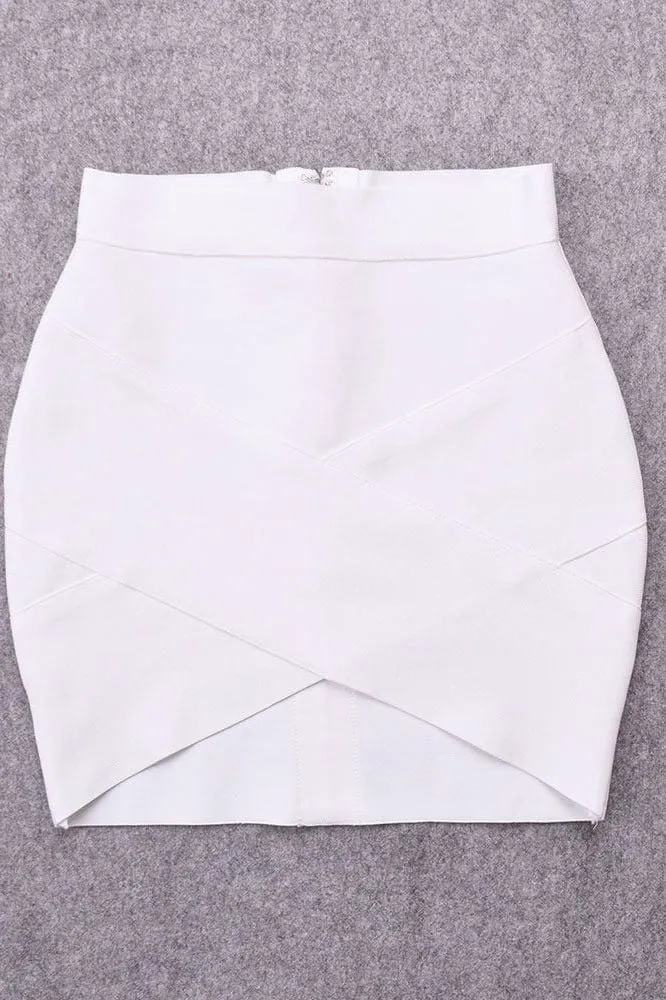 Ang Bandage Top and Mini Skirt Set - Cream