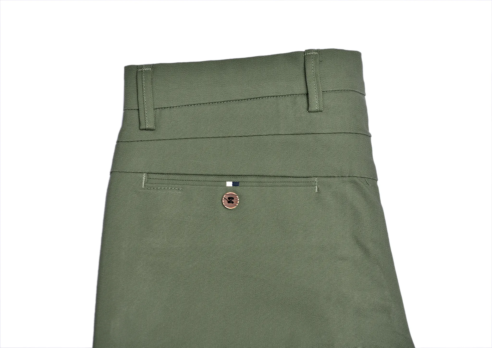 Army Green Textured Cotton Chinos Pants