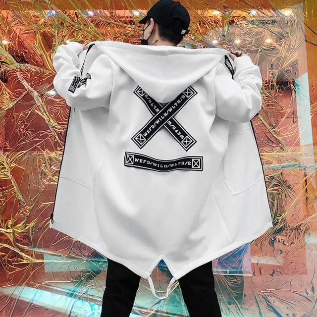 Autumn Men Hooded Jackets Print Harajuku