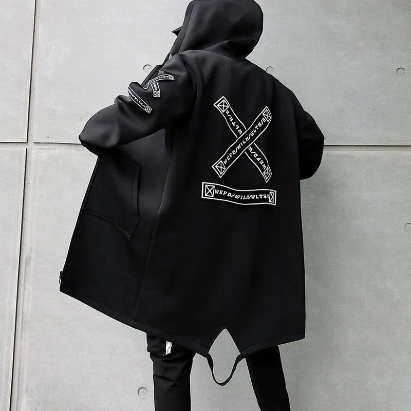 Autumn Men Hooded Jackets Print Harajuku
