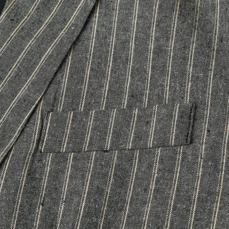 Blazer décontracté à un bouton à rayures rétro