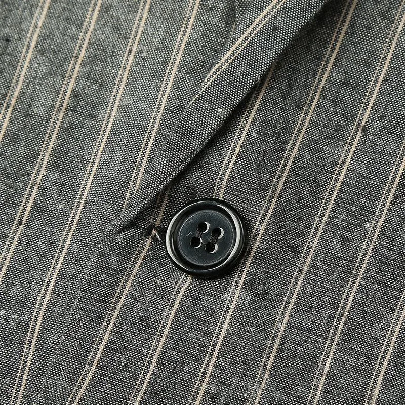 Blazer décontracté à un bouton à rayures rétro