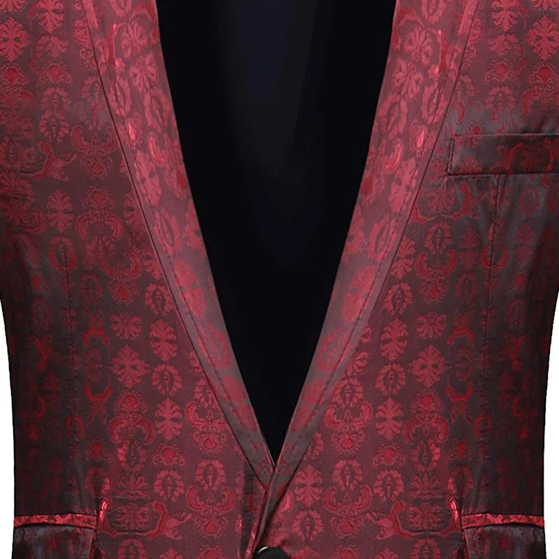 Blazer à un bouton à imprimé graphique rétro pour homme