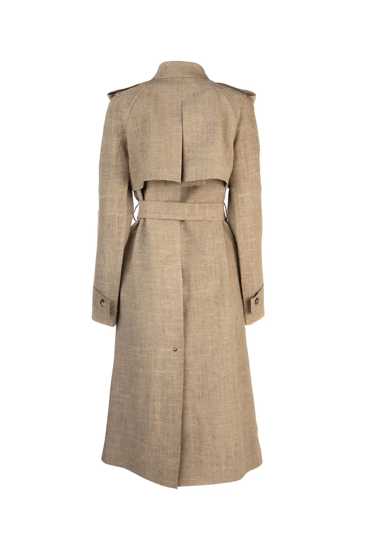 Bottega Veneta Belted Linen Trench Coat