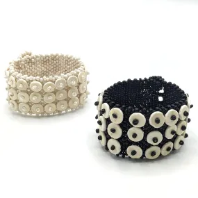 Bracelet élégant en perles durables faites à la main en coquille d'œuf d'autruche