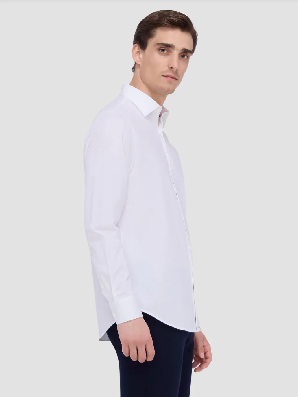 Bugatchi James Long Sleeve OoohCotton Shirt in White