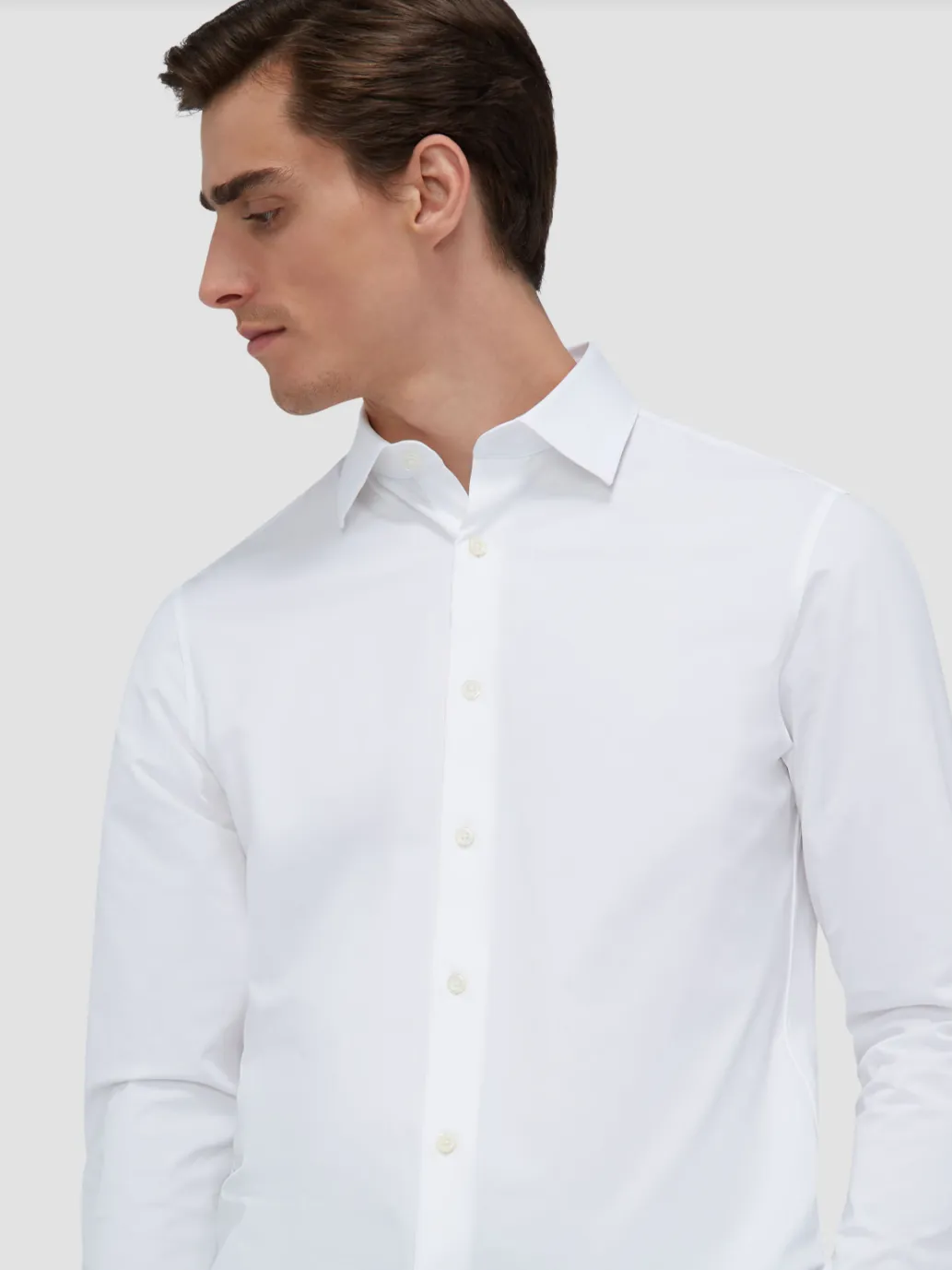 Bugatchi James Long Sleeve OoohCotton Shirt in White