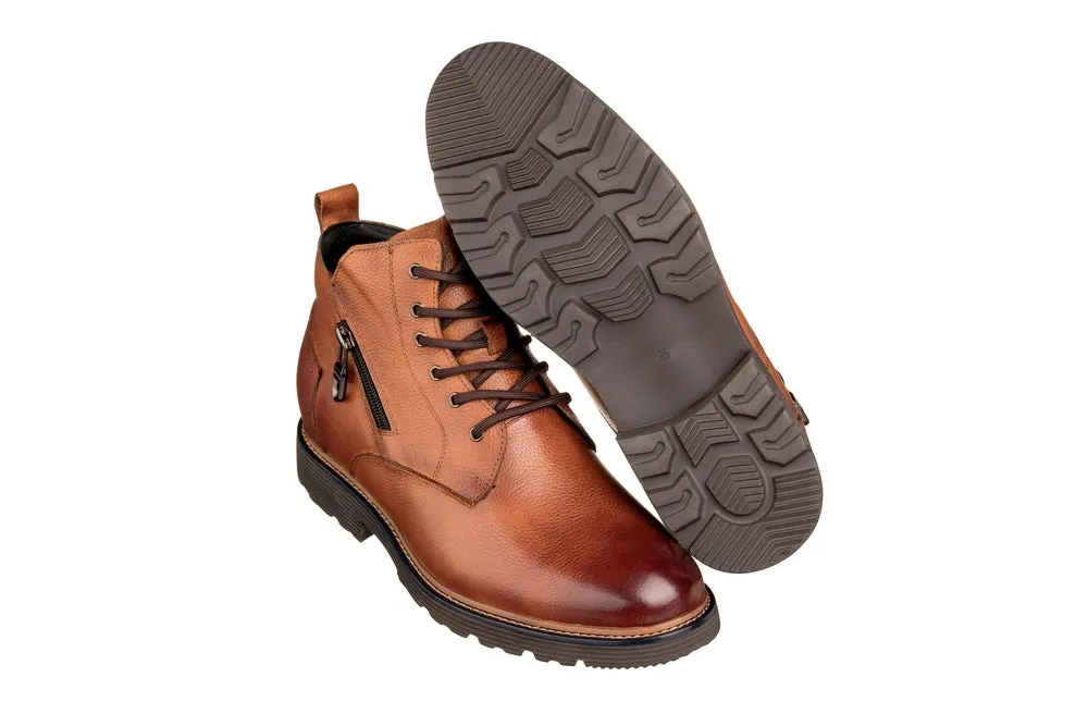 CALTO - Y42072 - 2.8 Inches Taller (Brown) - Dressy Casual Boots