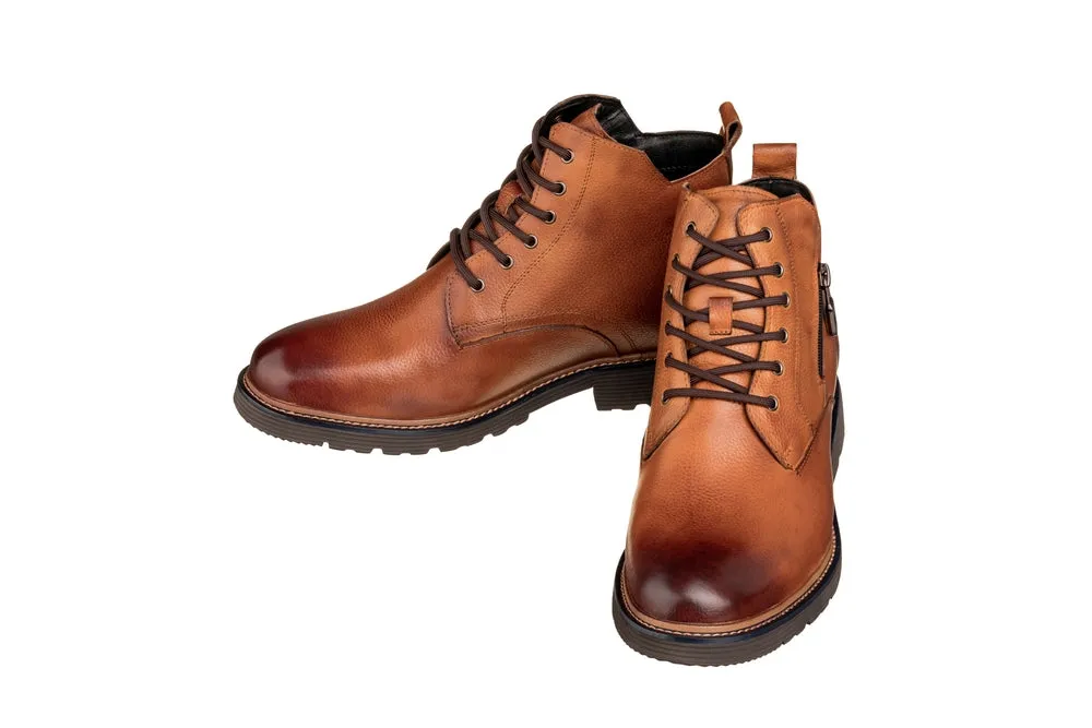 CALTO - Y42072 - 2.8 Inches Taller (Brown) - Dressy Casual Boots