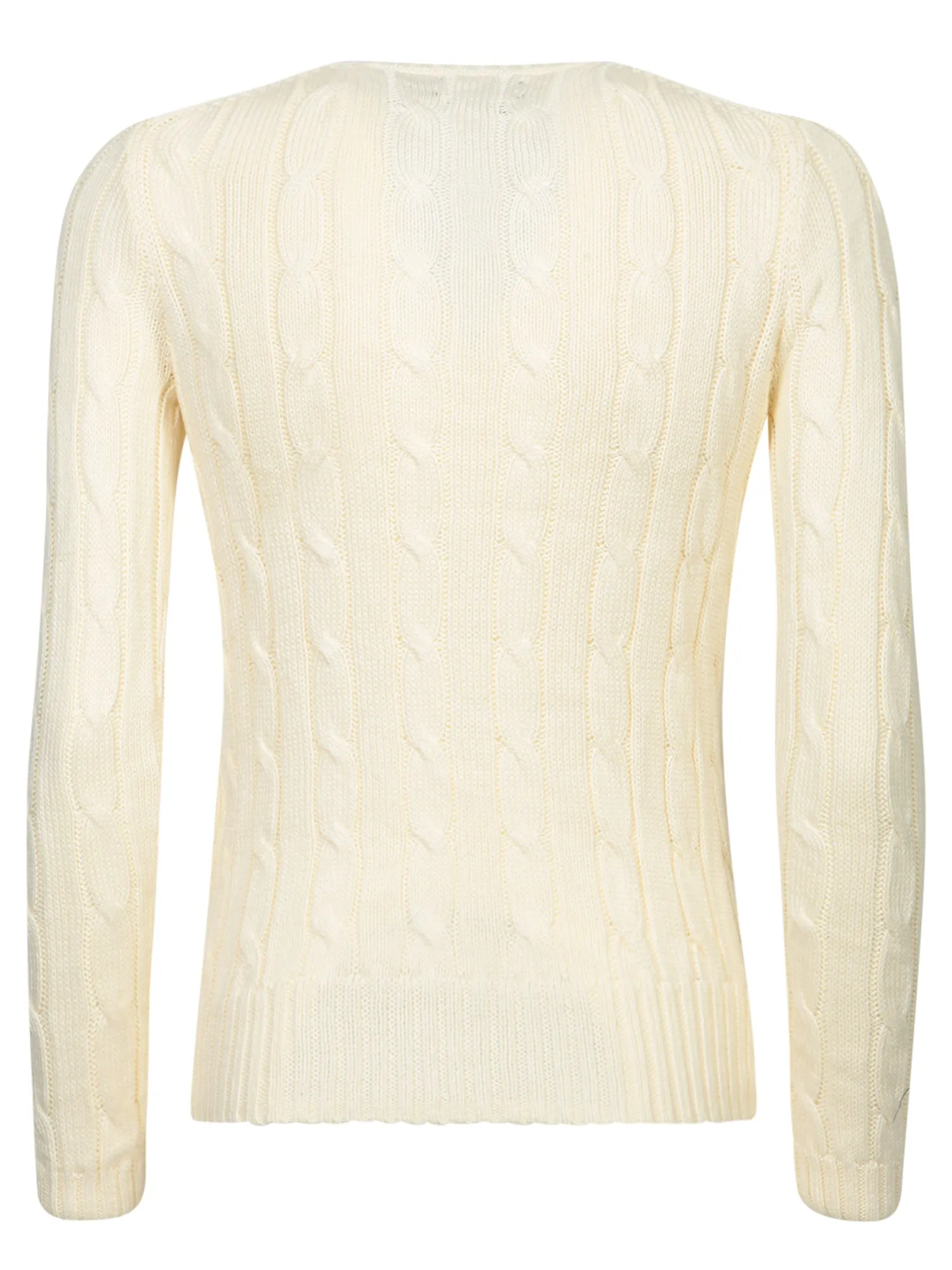 Cream Cotton Cable-Knit Sweater