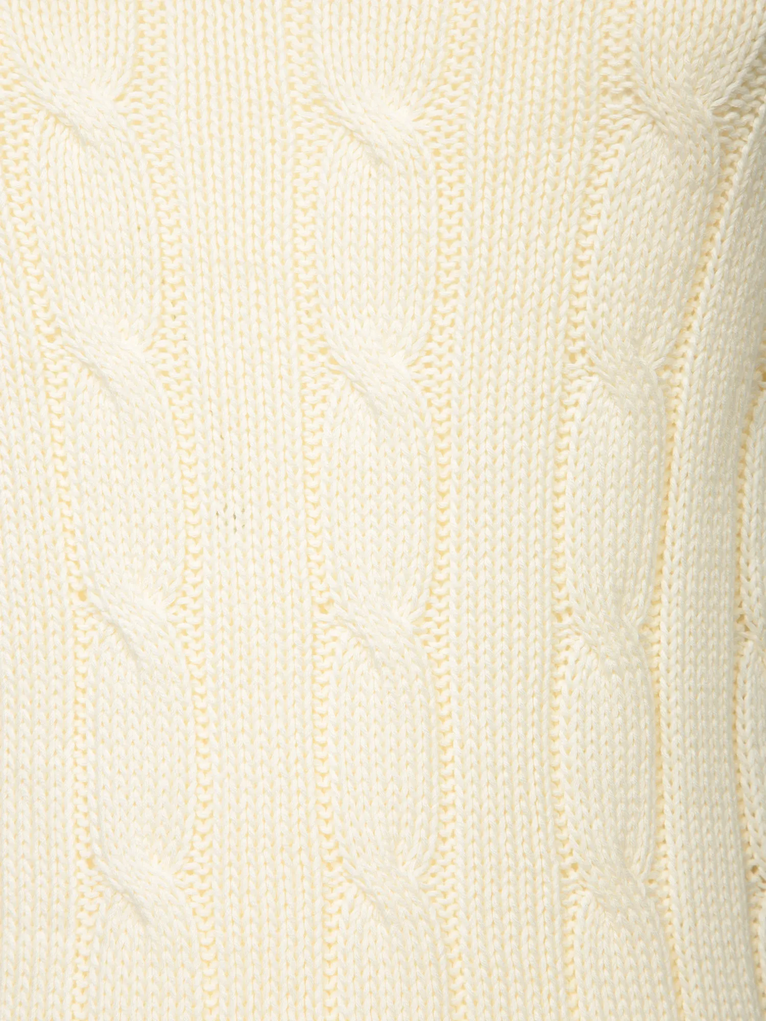 Cream Cotton Cable-Knit Sweater