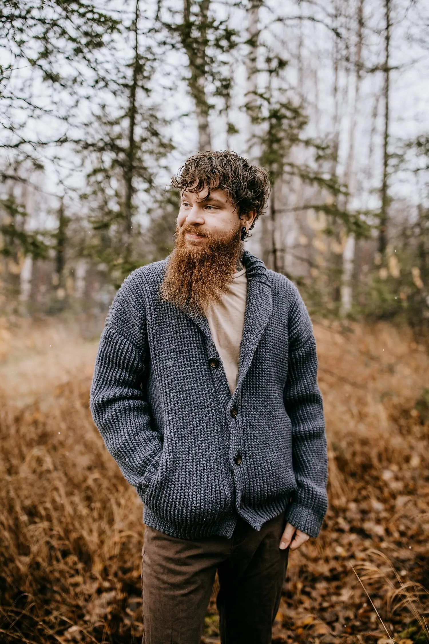 Crochet Kit - Men's Shawl Collar Cardigan