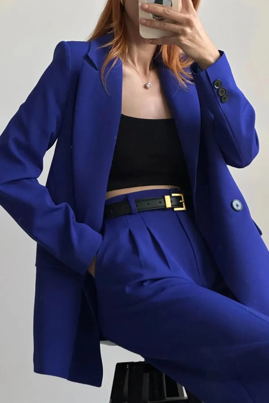 Ensemble tailleur bleu saphir