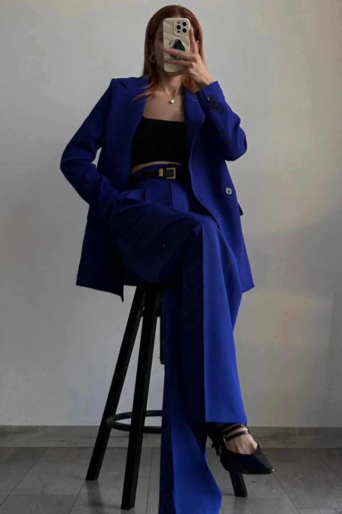Ensemble tailleur bleu saphir