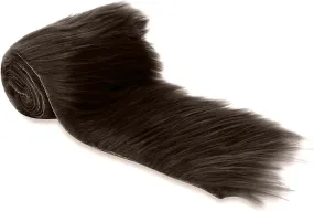 FabricLA Mohair Shaggy Faux Fur Fabric - Pre Cut Strips | Trim Ribbon | DIY Craft, Hobby, Costume, Decoration -Chocolate