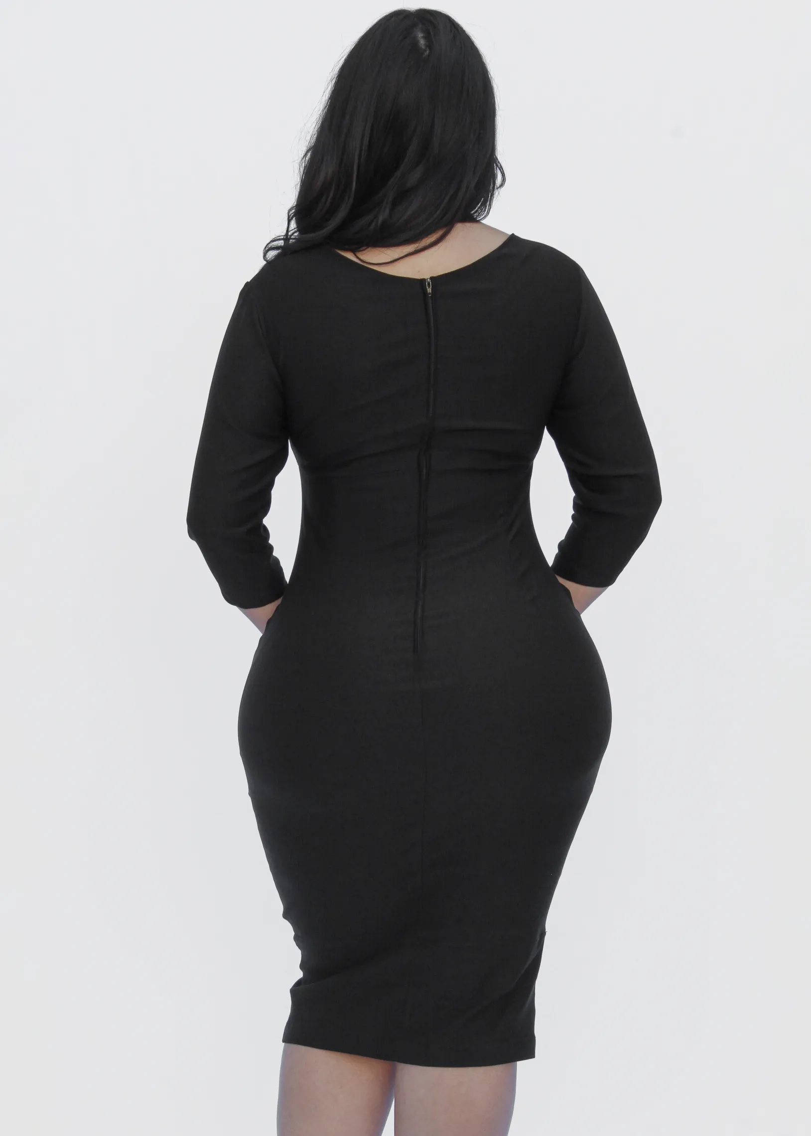 Fitted Black Bodycon Dress #FBD
