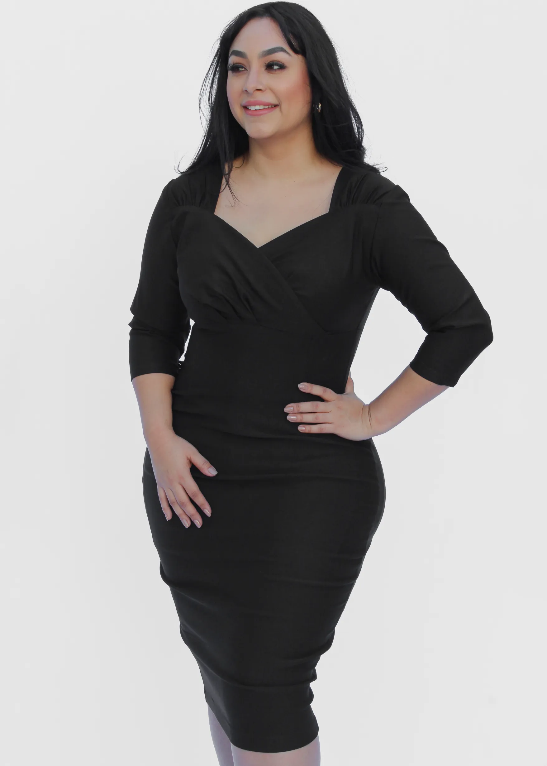 Fitted Black Bodycon Dress #FBD