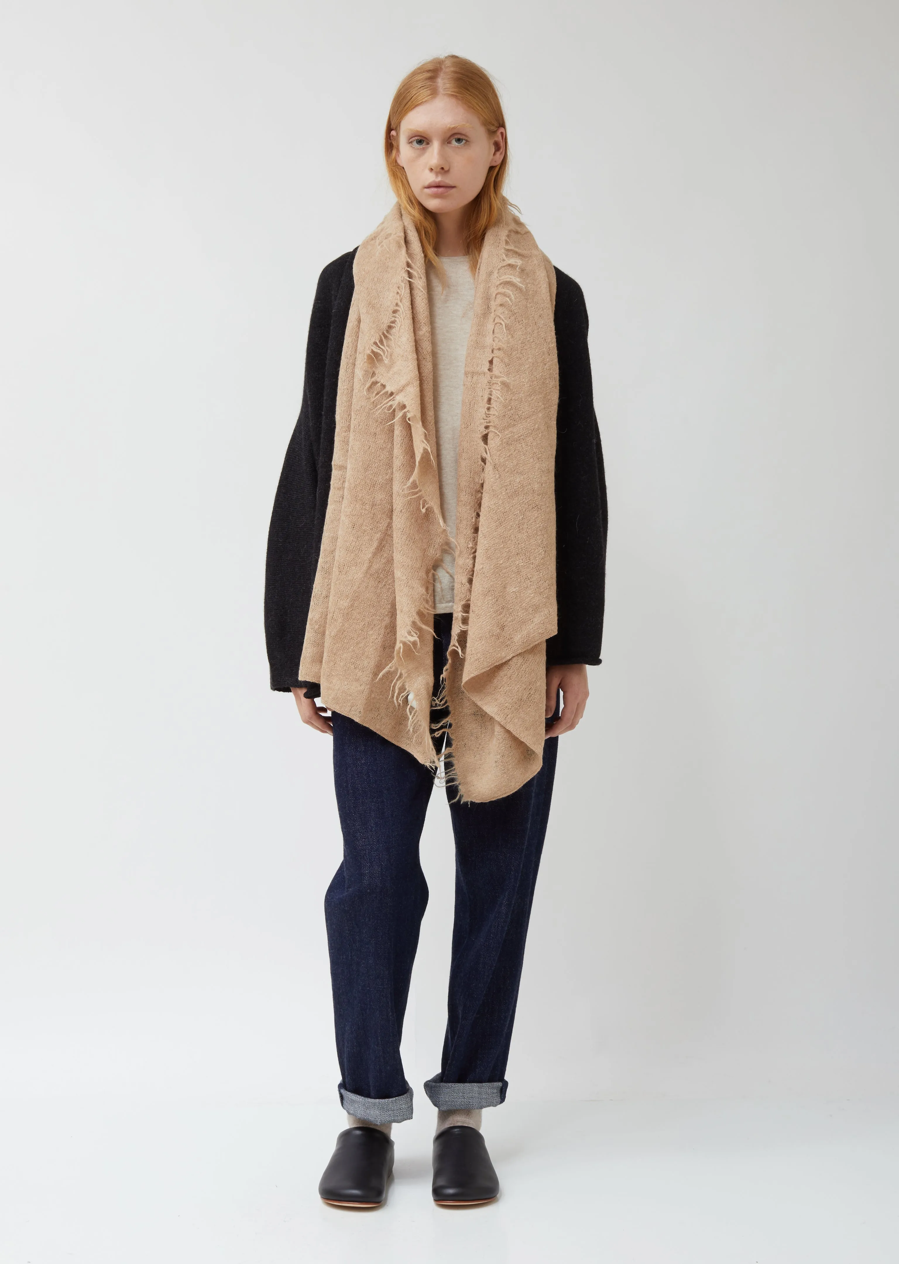 Fringe Scarf in Light Camel