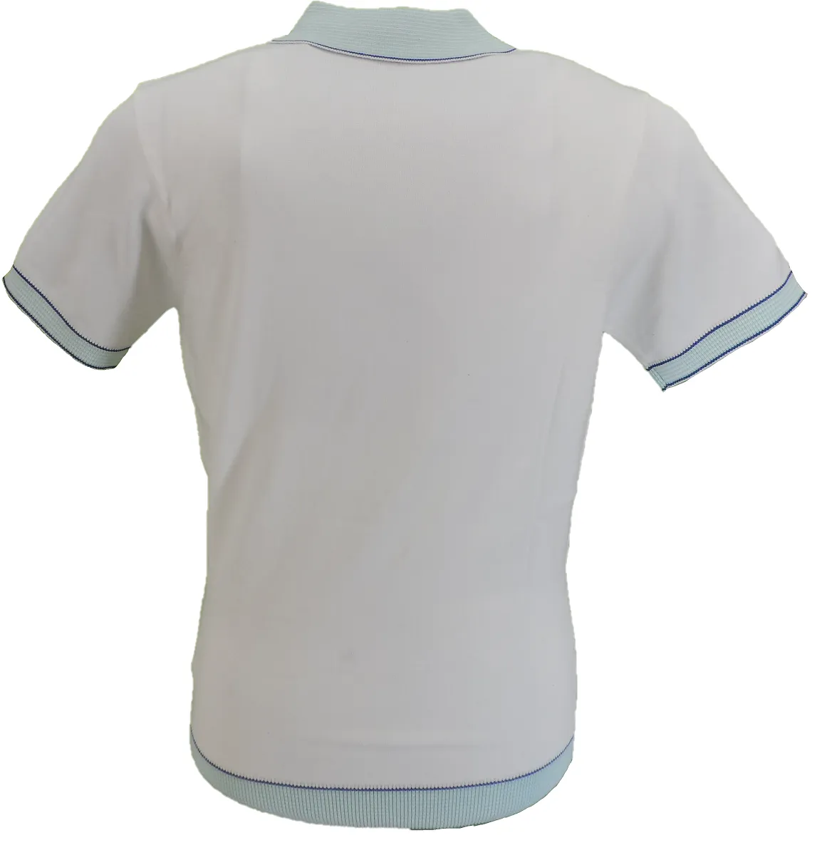 Gabicci Vintage Mens White Dafoe Geo Polo Shirt