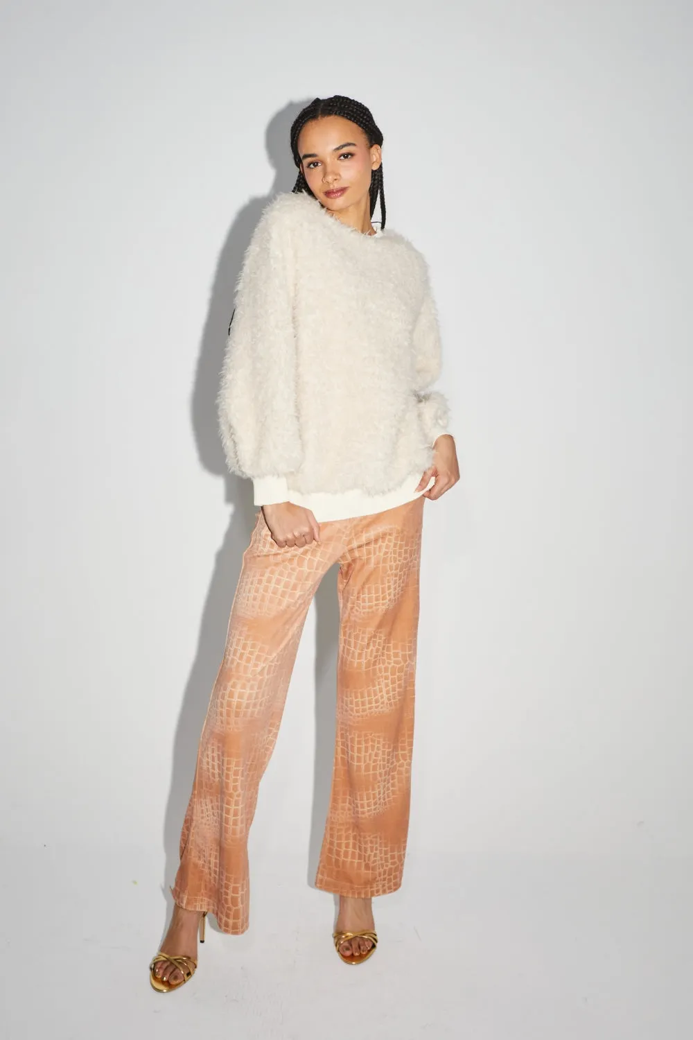 Imprevu White Maxi Pull Fourure