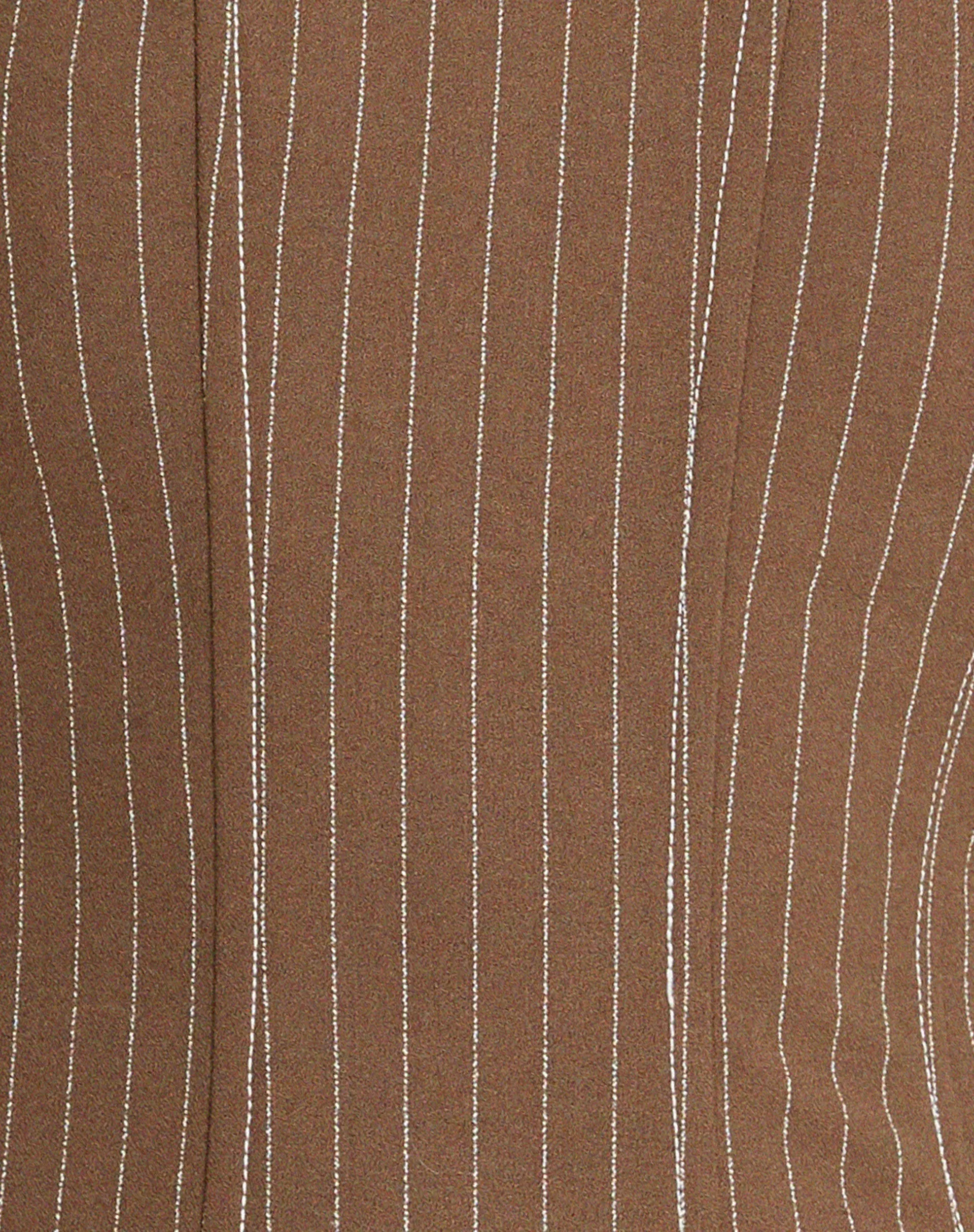 Kyana Corset Top in Pinstripe Brown