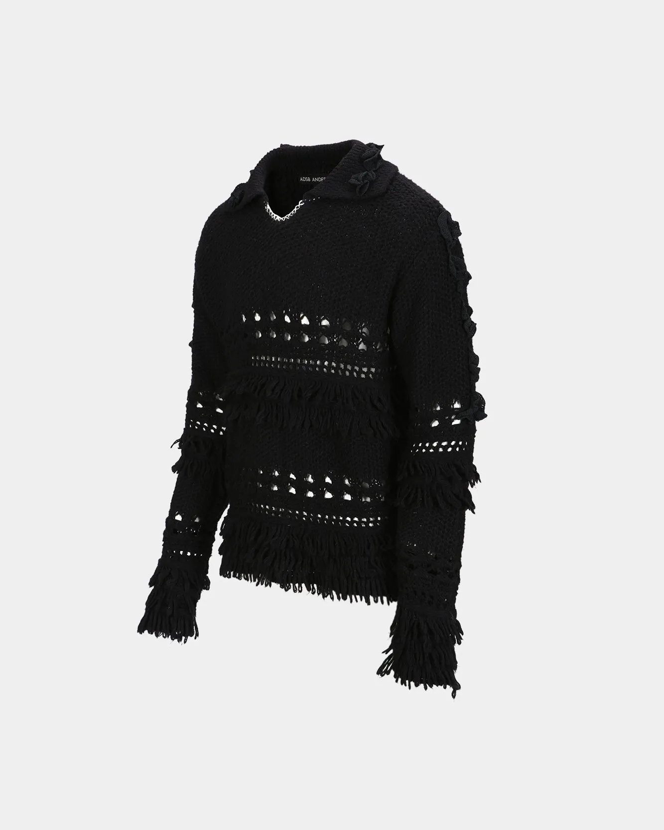 LOCHES FLOWER POLO SWEATER atb1207m(BLACK)