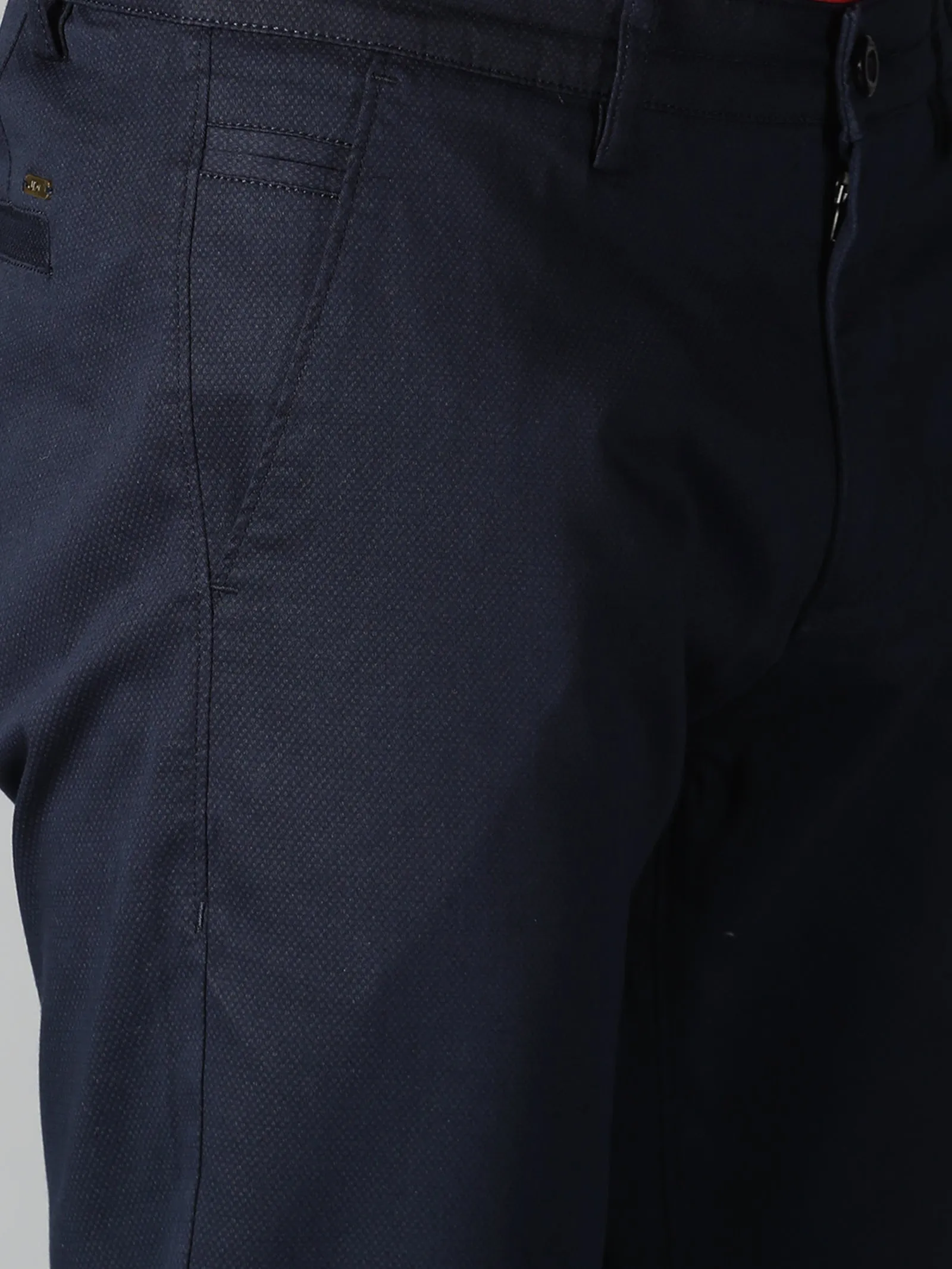 MEN'S NAVY PRINT SLIM FIT TROUSER