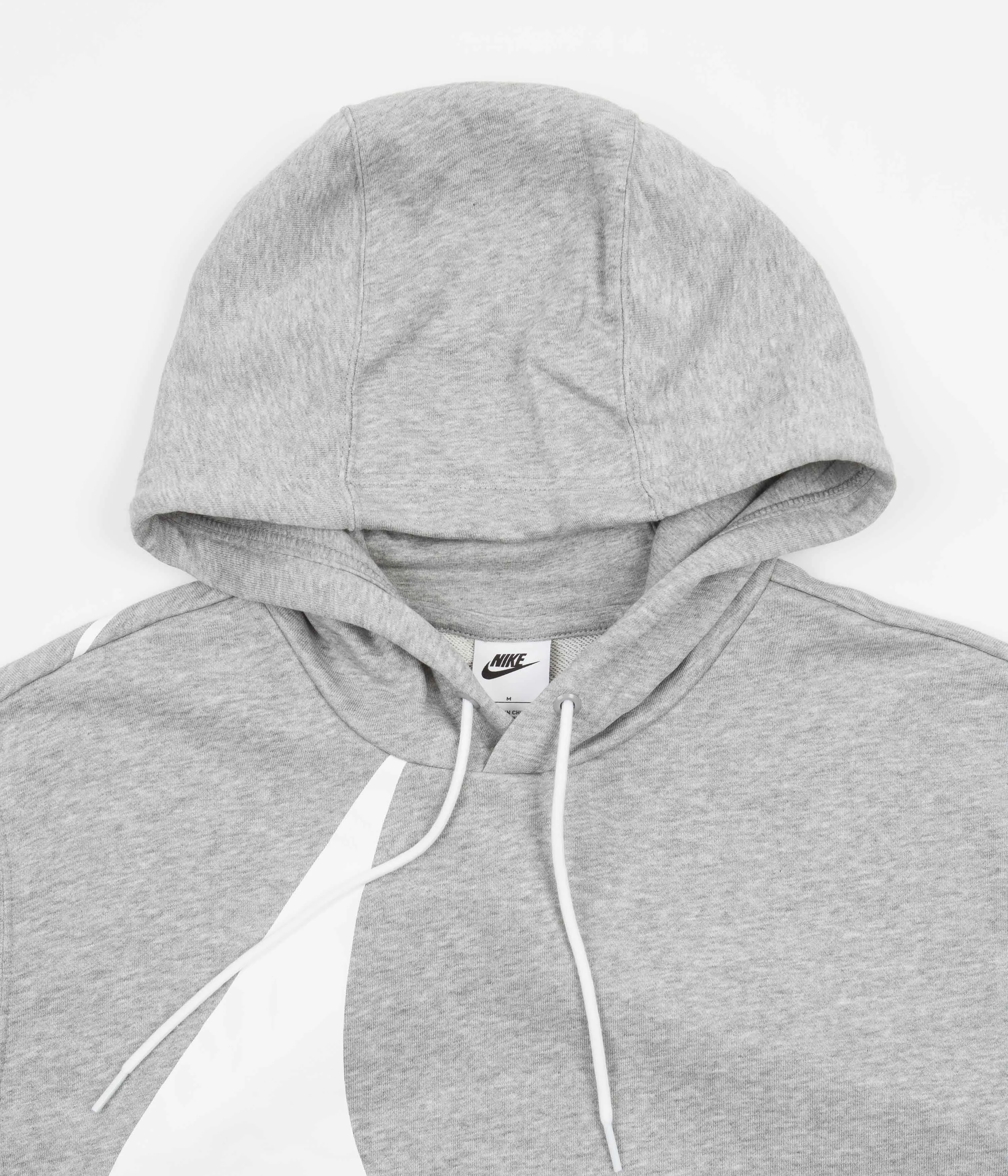 Nike Swoosh Hoodie - Dark Grey Heather / White