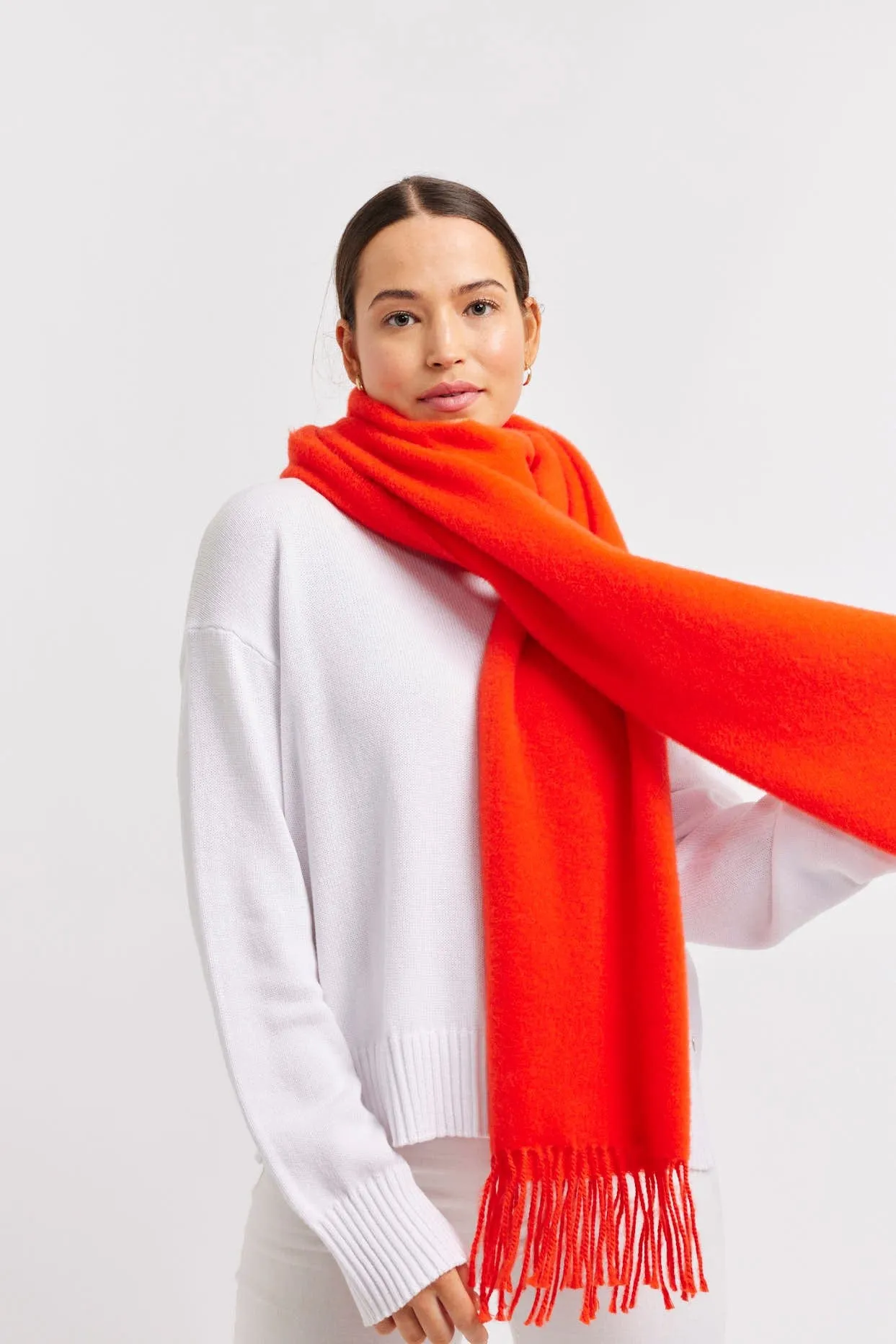 Nina Wool Scarf in Orange