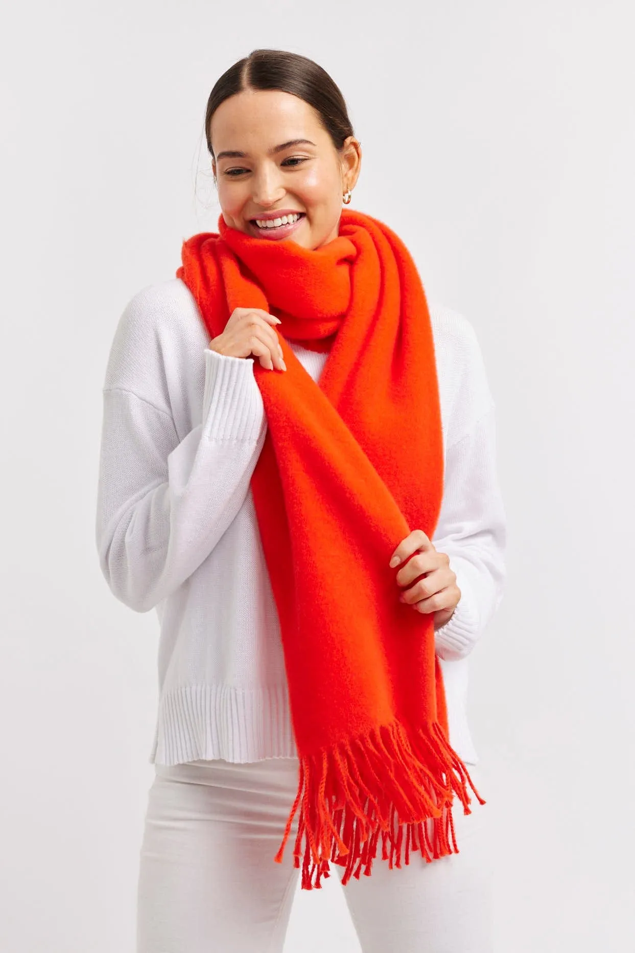 Nina Wool Scarf in Orange