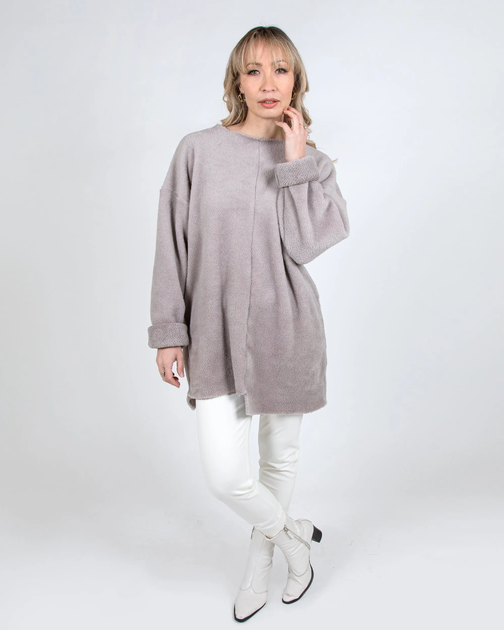 Polartec® Fuzzy Puffin Unisex Top 2-in-1 in Taupe