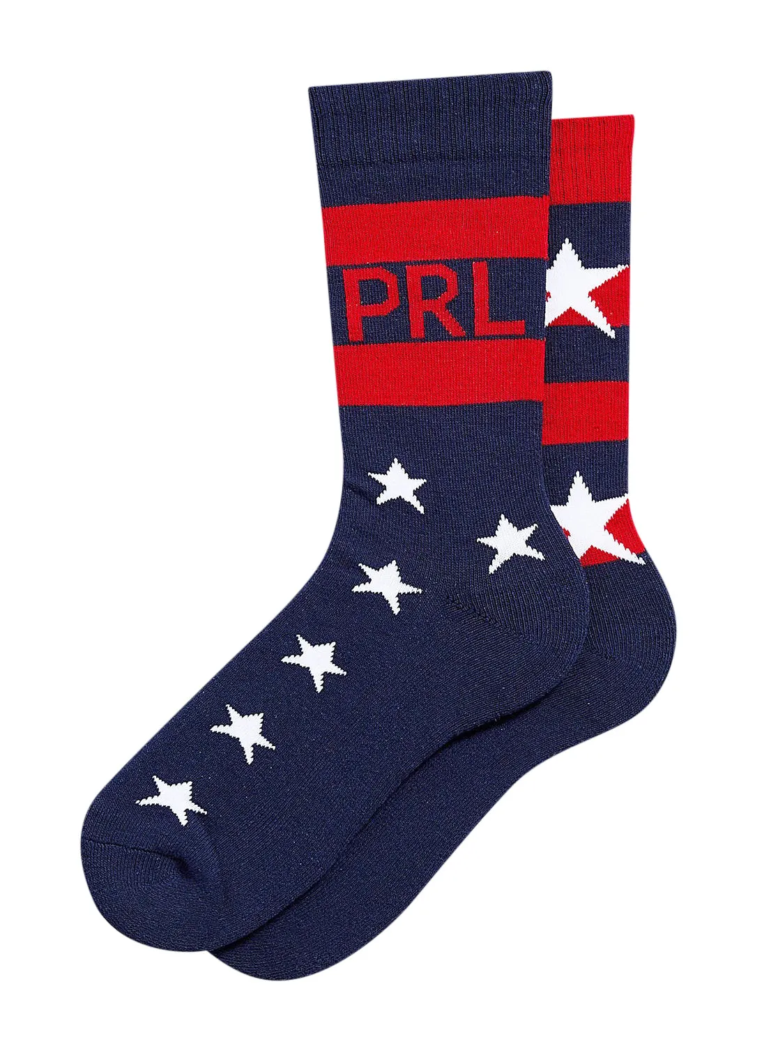 Polo Ralph Lauren Single PRL Stars & Stripes Mix Matched Athletic Crew Sock