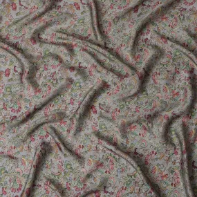 Premium Modal Satin Fabric - Floral Print, Soft Texture, 110 cms Width - Elegant Design for Fashion and Home Décor-D19214