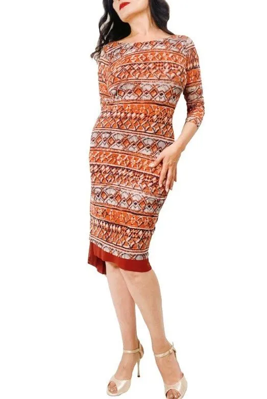 pumpkin spice NINA mesh tango dress with sleeves