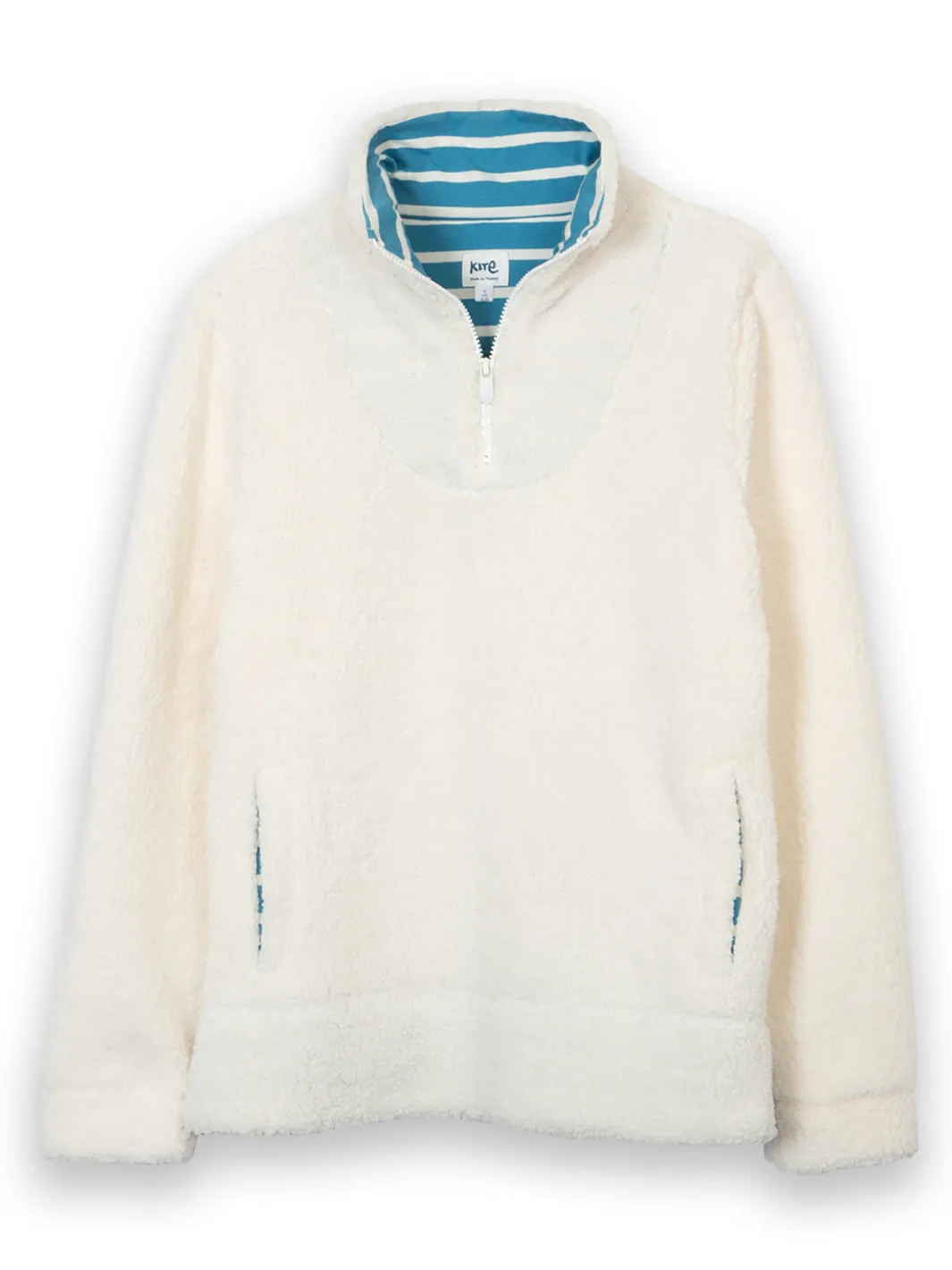 Purbeck 1/4 zip teddy fleece ecru