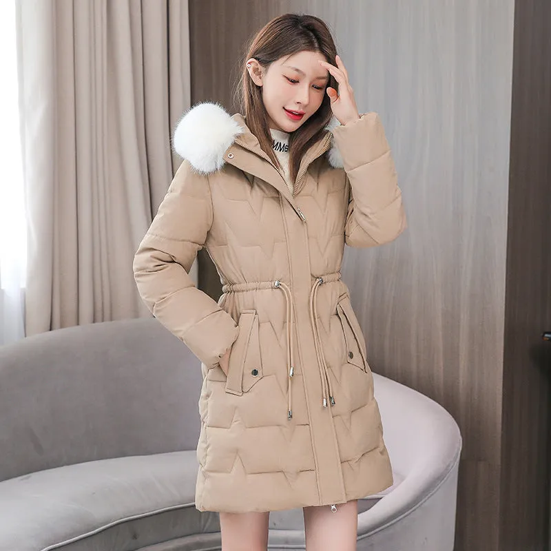 Sarah Cotton Coat Slim Fit Fur Collar Thickened