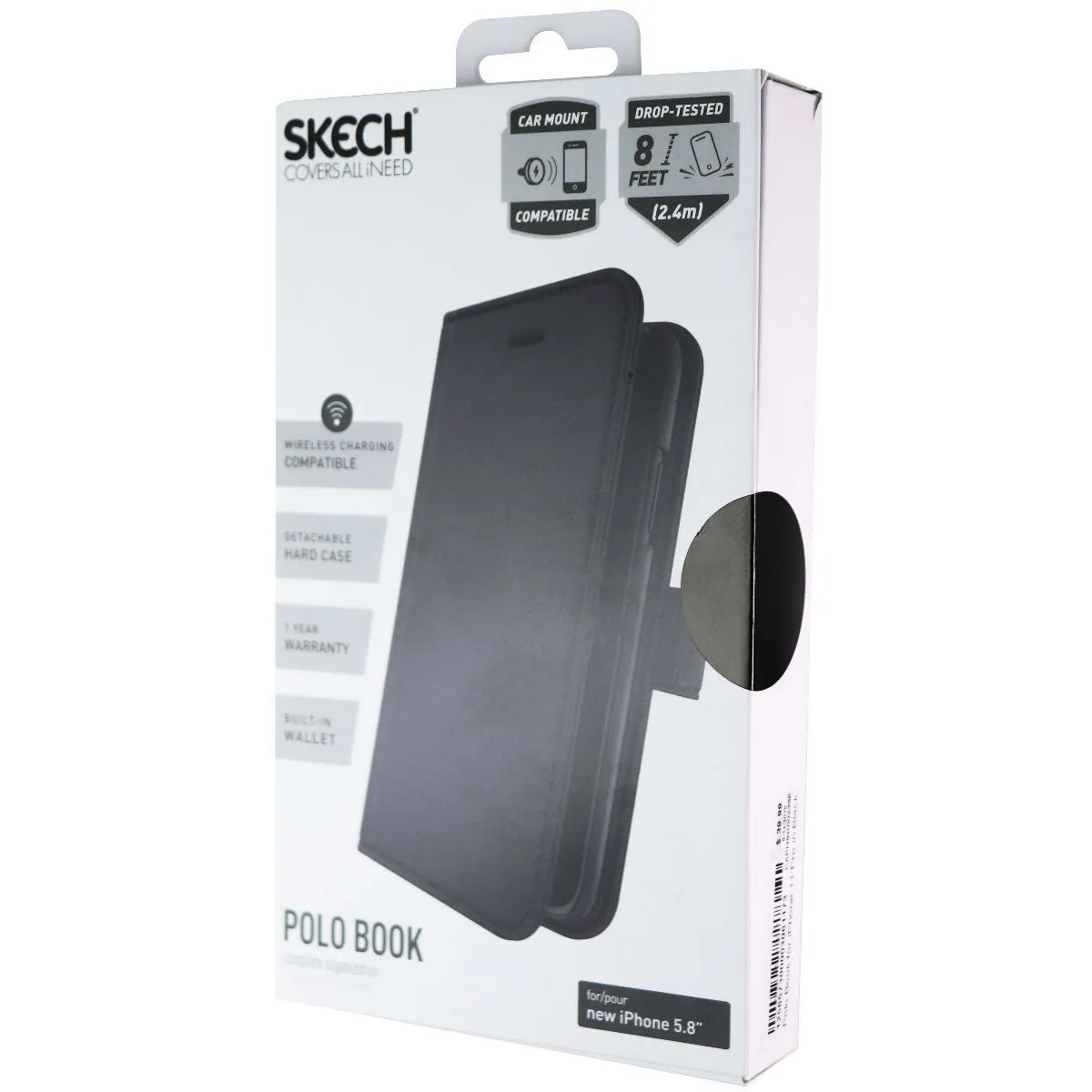 Skech Polo Book Clutch Wallet Cover & Detachable Case for iPhone 11 Pro - Black
