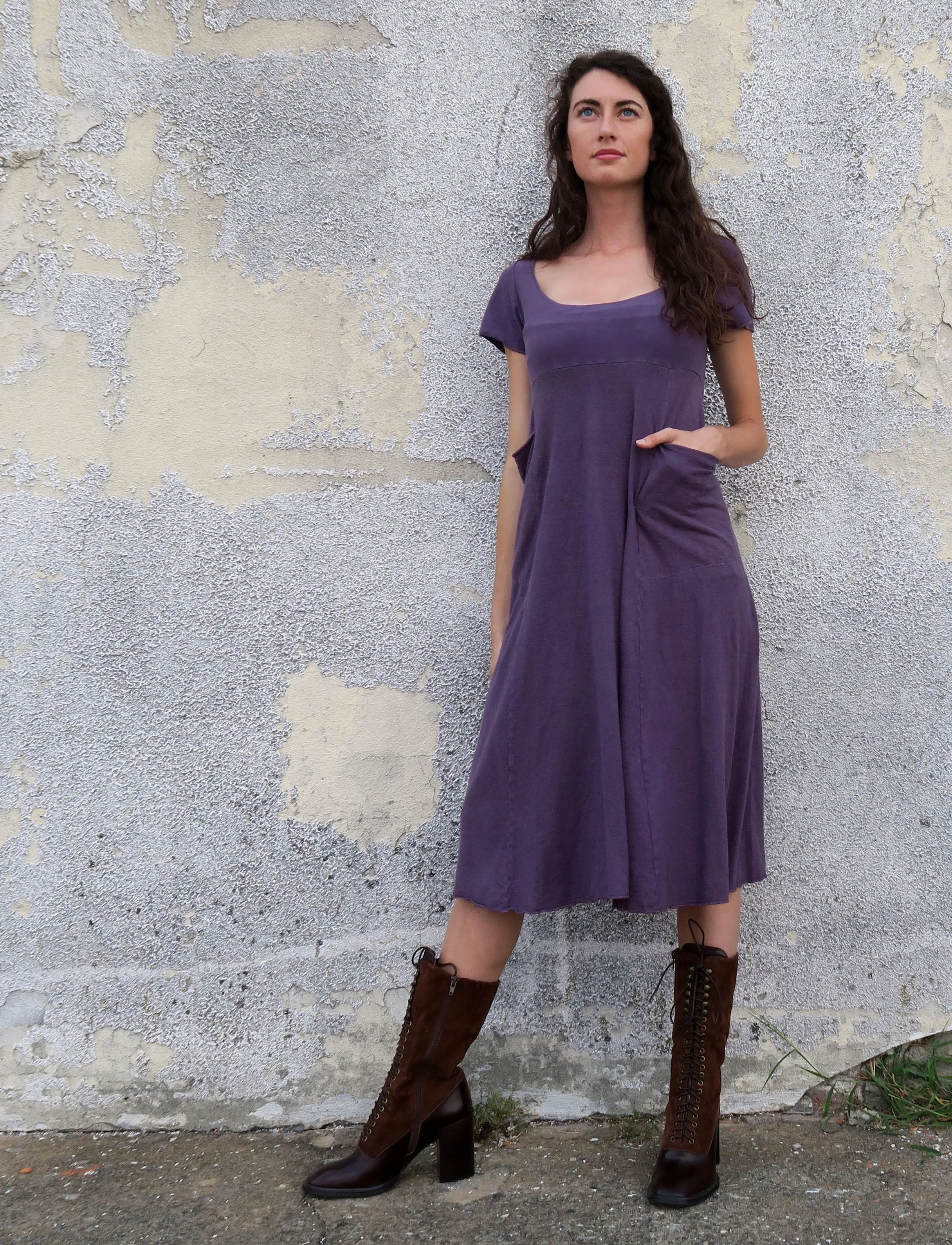 Slip Eclipse Perfect Pockets Below Knee Dress