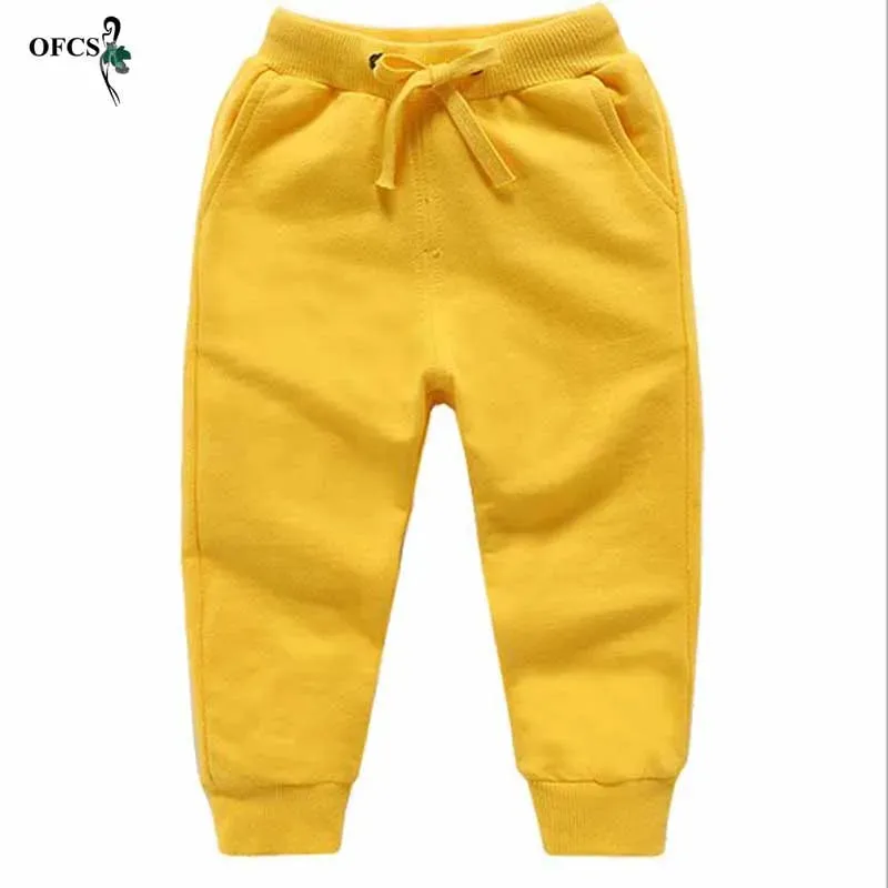Spring Best Selling Boy's Pants Candy Color Girl's Sports Trousers Fall Sweatpants Autumn Teenage Children Active Clothing 2-12Y