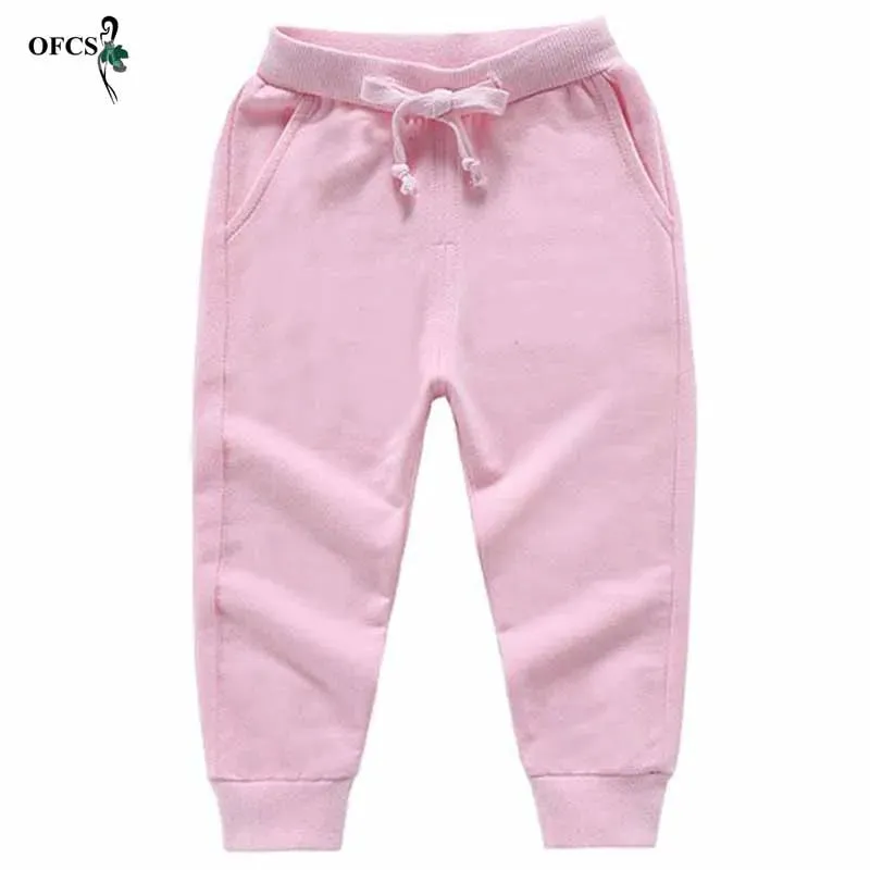 Spring Best Selling Boy's Pants Candy Color Girl's Sports Trousers Fall Sweatpants Autumn Teenage Children Active Clothing 2-12Y