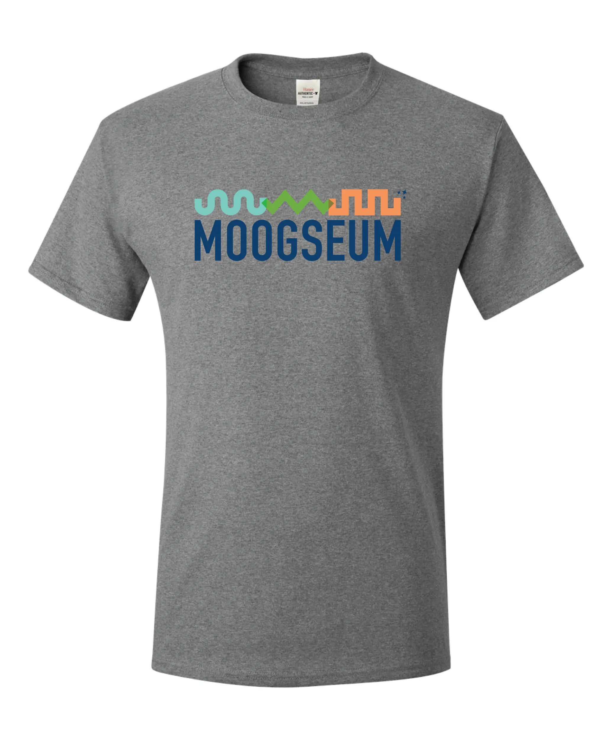 T-shirt: Moogseum Logo - Heather Gray - Unisex