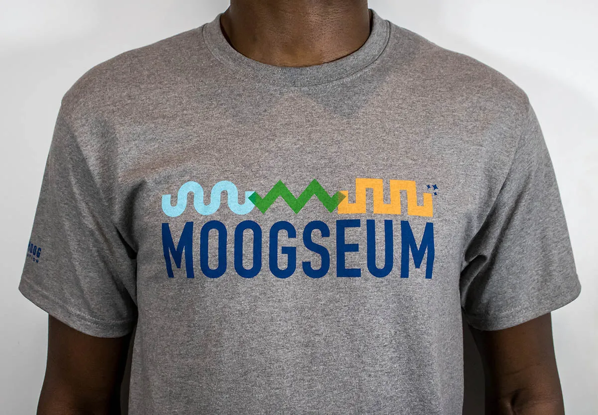 T-shirt: Moogseum Logo - Heather Gray - Unisex