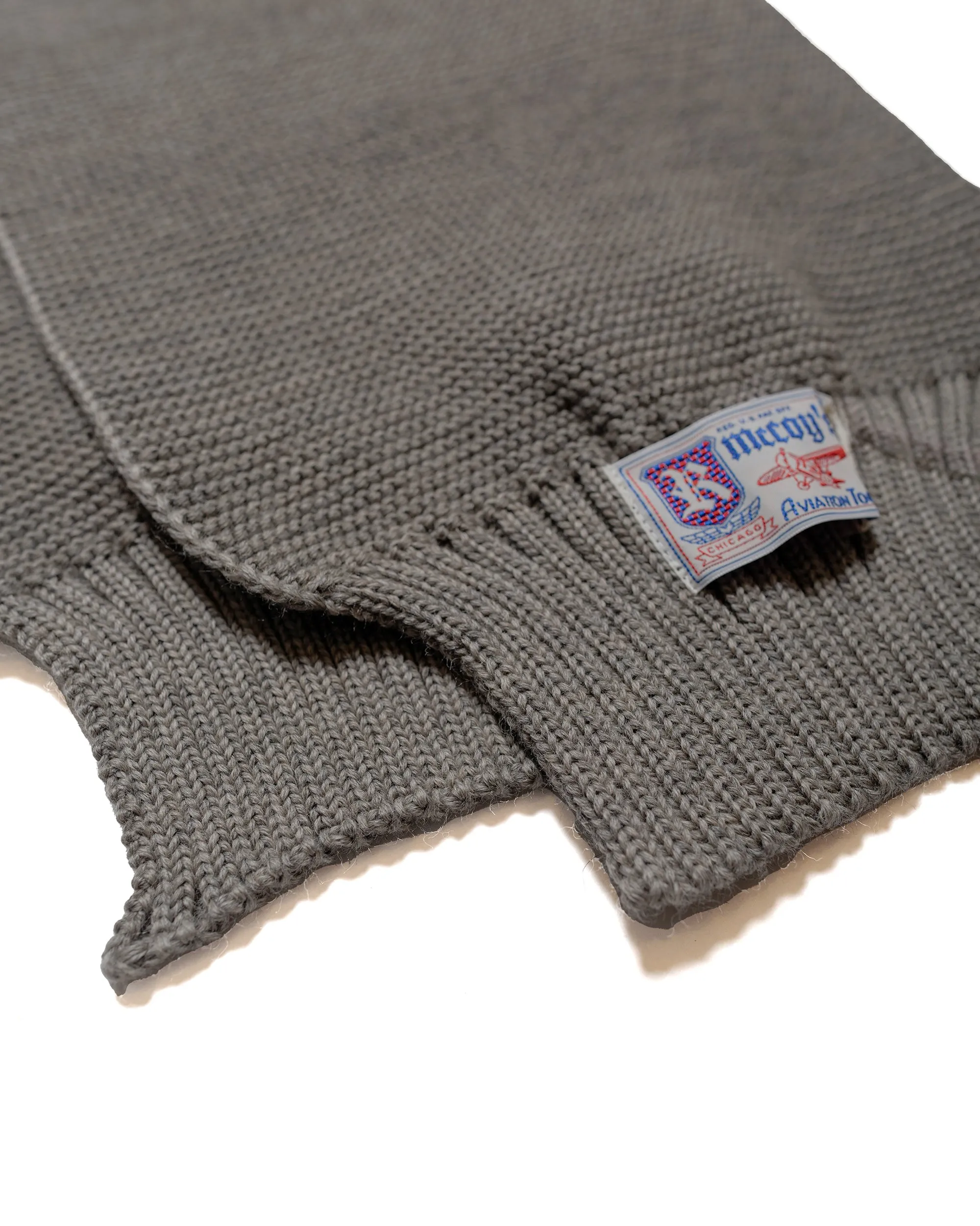 The Real McCoy's MA24103 Scarf, Wool-Knit Gray