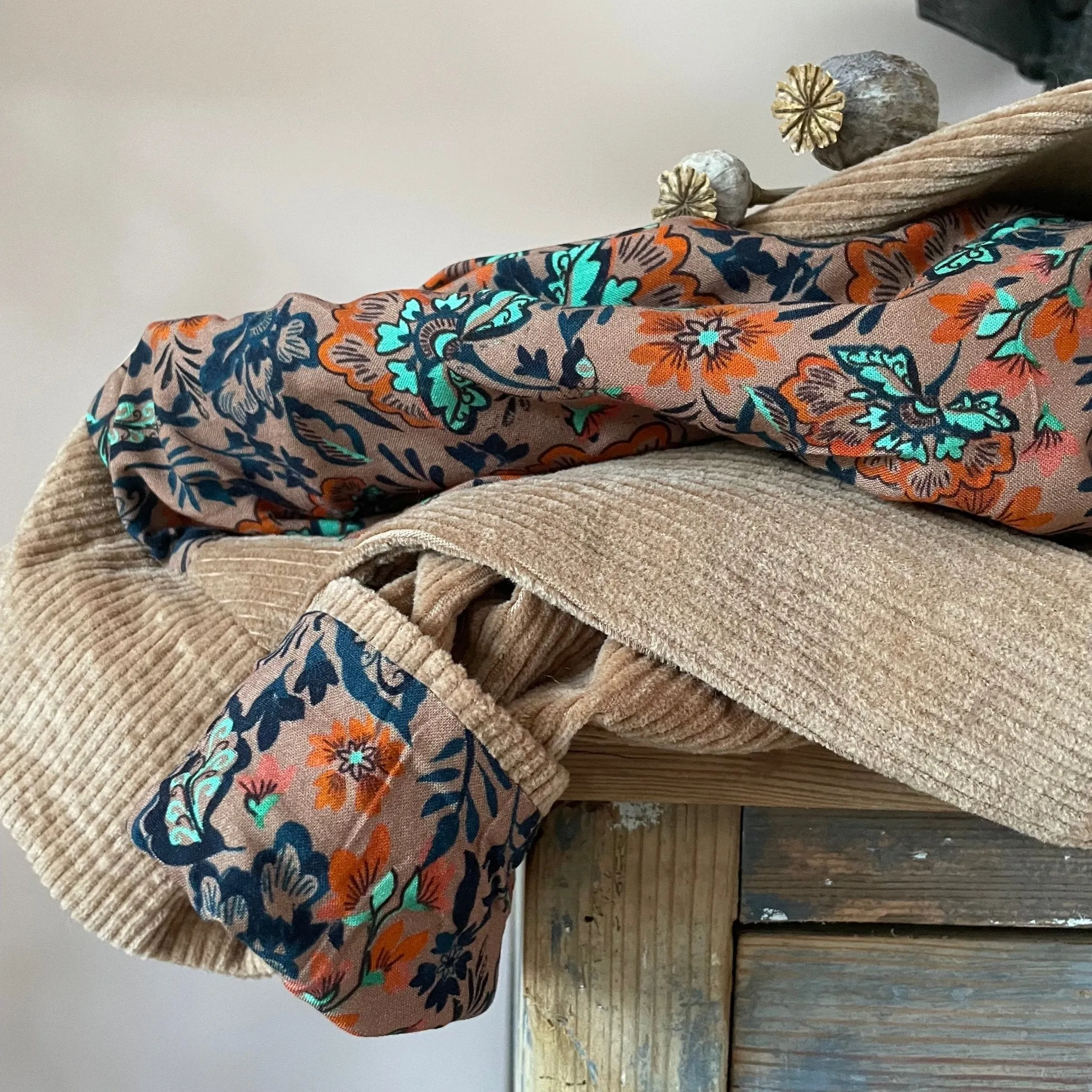 Veste Simone velours côtelé sable