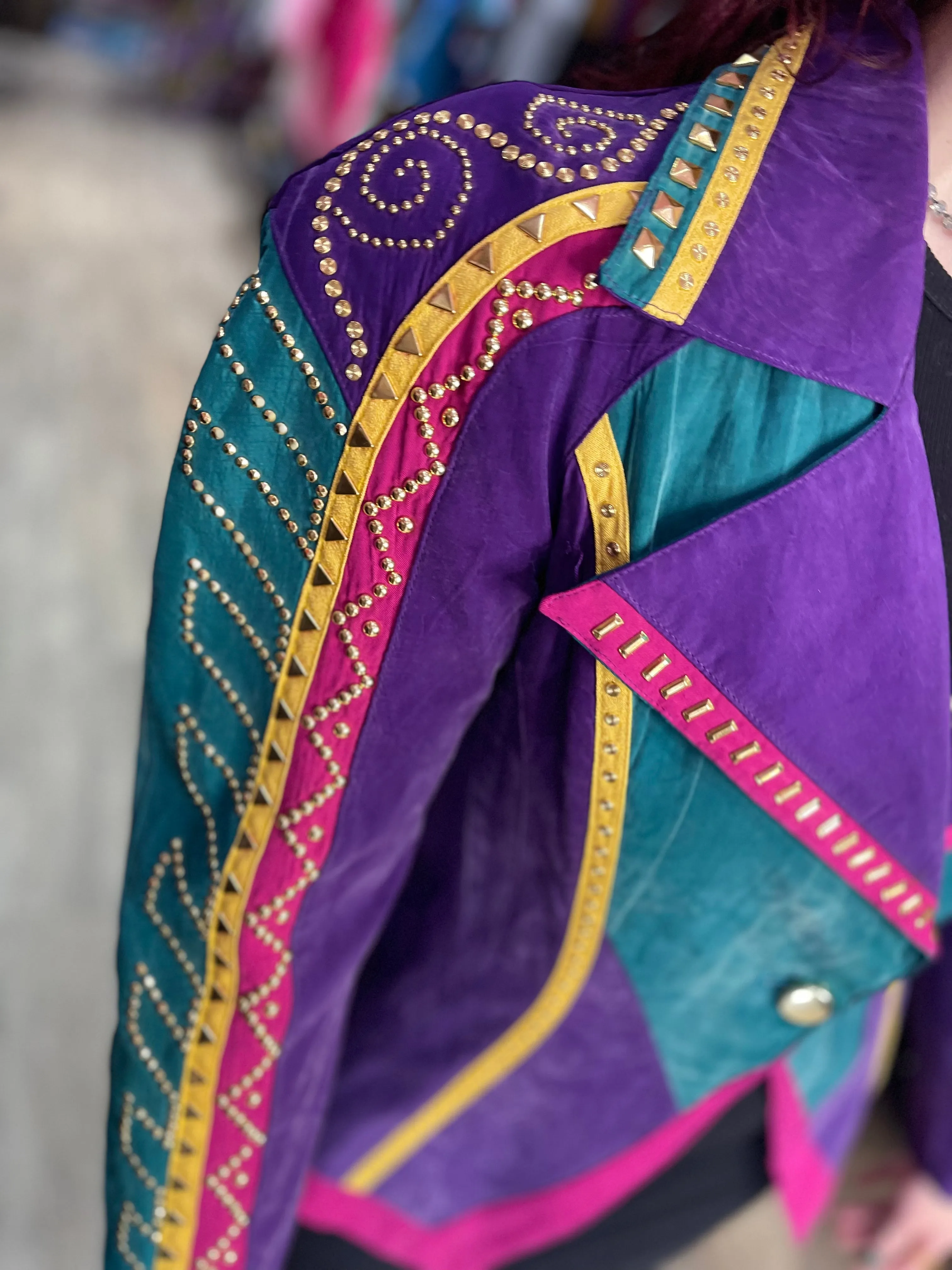 Vintage 90s Purple Bedazzled Avant Garde Jacket