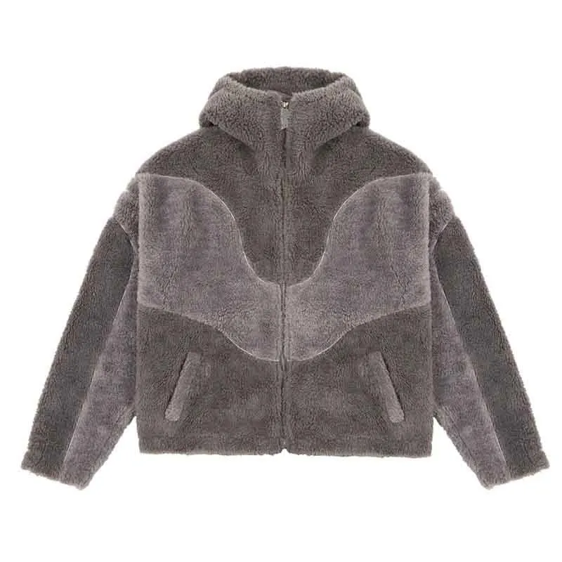 Wenkouban winter outfits men Men's and Women's Black Friday Cyber Monday Christmas Autumn and Winter Fashion Warm Lambswool Personalized Casual Cardigan Zipper Jacket