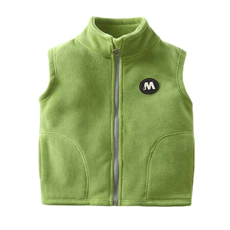 Winter Kid Vest Turtleneck Fur Baby Girl Boy Clothes Waistcoat Fleece Vest Coat Sleeveless Jacket Children Snow Outfit Plus Size
