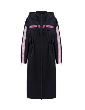 Women Mf Passion Flamingo Zip Up Hoodie Rope Trench Coat